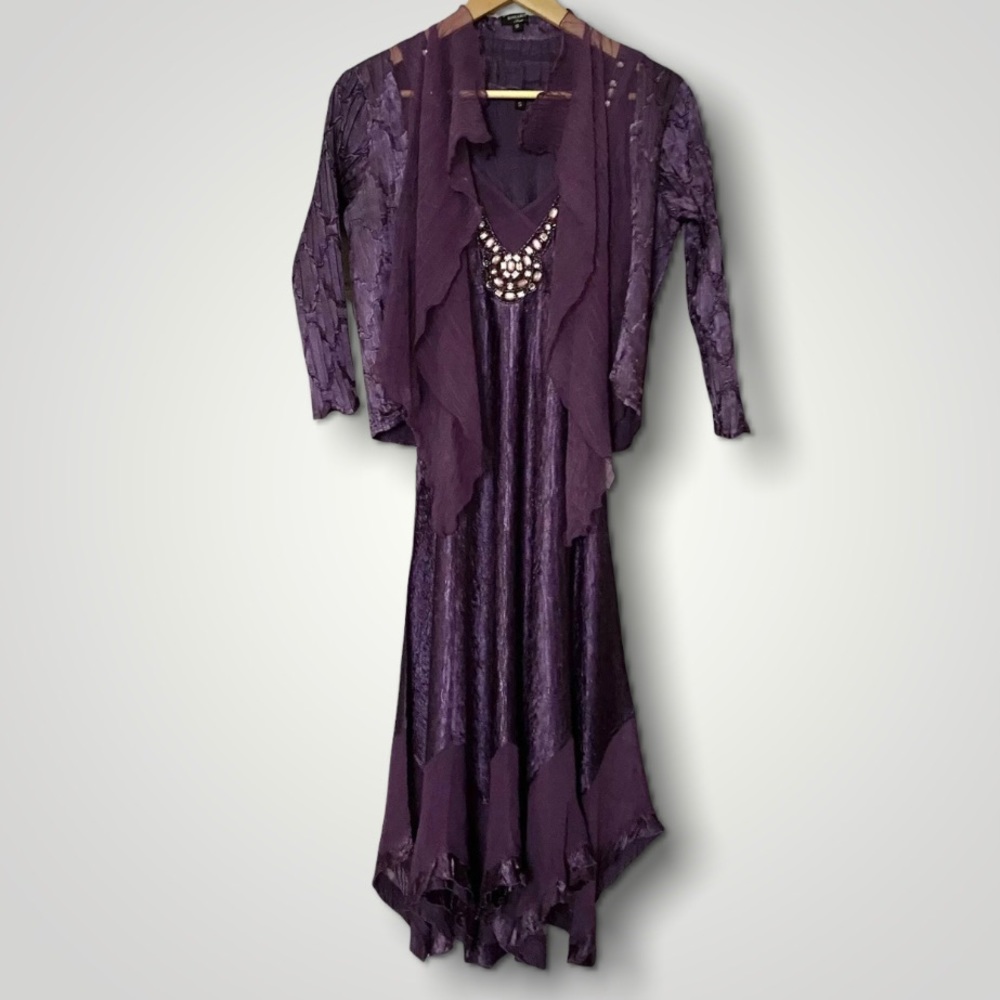 Komarov Textured Embellished Mini Dress + …